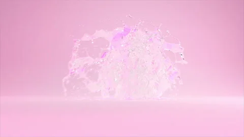 Splashed pink water Stock Footage 165190443