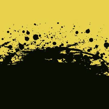 Splashes and drops background. Blue black banner Stock Illustration