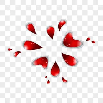 Splashes and drops of tomato juice, red paint or sauce, jam.. Eps 10 Stock Illustration