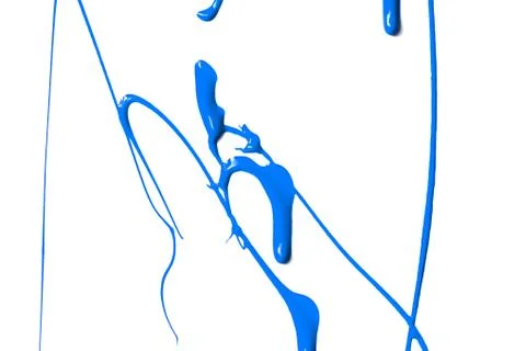 Splashes of blue paint on white background Stock Photos