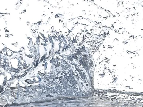 Splashes of blue water. Illustrazione stock