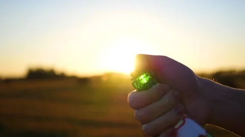 Splashes of champagne at sunset Video stock 67327672