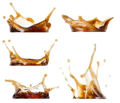 Splashes of cola set Stock Photos