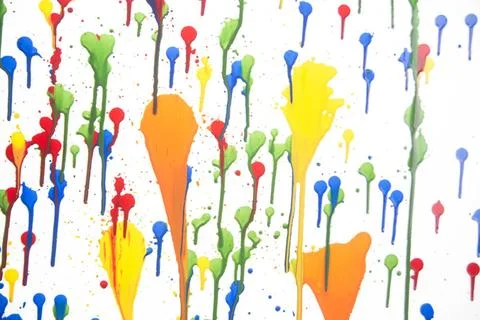 Splashes of color Colored background with various sketches of different co... Stockfoto's