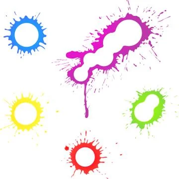 Splashes of color ink with a place for the text Stock Illustration
