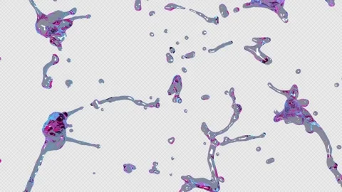 Splashes of Colored Transparent Liquid Stock Footage 304610449