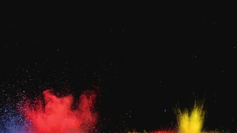 The splashes of colorful particles. slow motion 库存影片 154448045