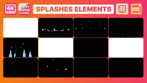Splashes Elements Stock Footage 130670209