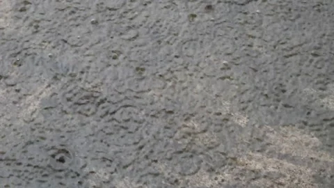 Splashes of heavy rainwater falling on the concrete floor Stock-Footage 291531131