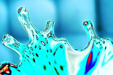 Splashes of metal drops in a hardened state, a changed color scheme Stock Illustration
