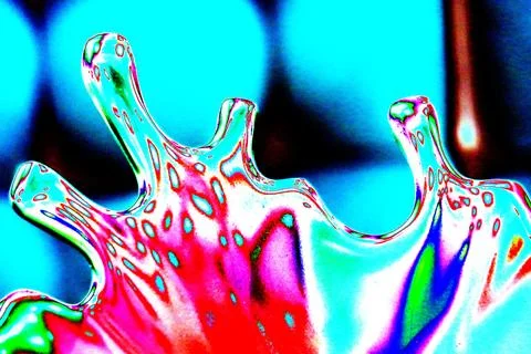 Splashes of metal drops in a hardened state, a changed color scheme Stock Illustration