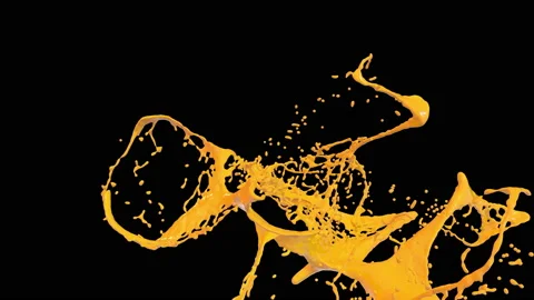 Splashes of orange paint Stock Footage 104535531