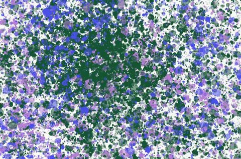 Splashes of paint on a white background in blue, green and purple tones. Stock Illustration