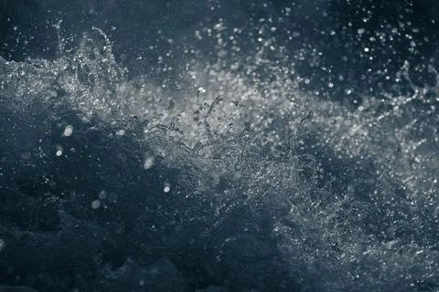 Splashes of raging water. Flying splashes. Foto stock