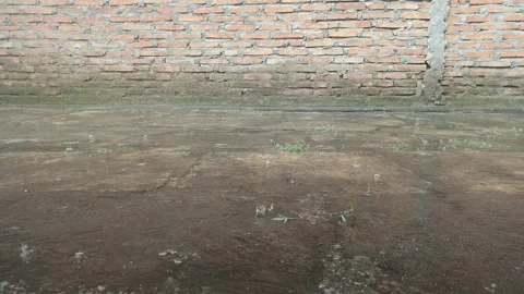 Splashes of rain water wet the streets Stock Footage 319827481
