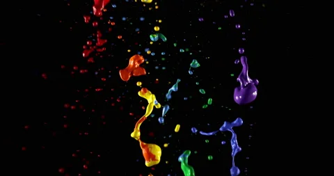 Splashes Of Rainbow Colors Stock Footage 170701732