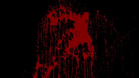 Splashes of red liquid flowing down on the surface Stock Footage 282851580