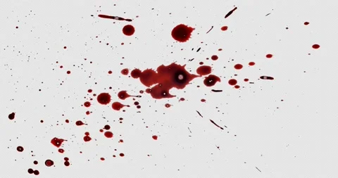 Splashes of Red Paint. Blood Splatter Set. Horror Movie Effects Stock Footage 136543965