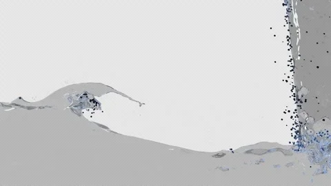 Splashes, water flow, fluidity and jet on a transparent background Stock Footage 296505010