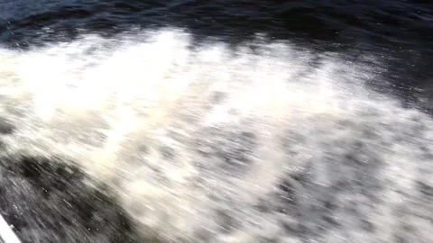 Splashes of water from a passing boat Stock Footage 254694430