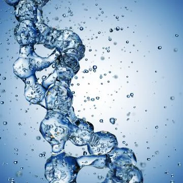 Splashes of water shaped of a DNA molecule. 3d render Stock Illustration
