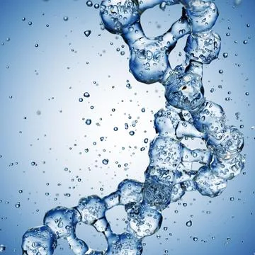 Splashes of water shaped of a DNA molecule. 3d render イラスト素材