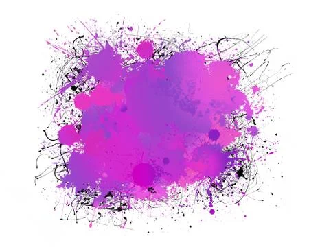 Splashes, watercolor, violet Stock Illustration