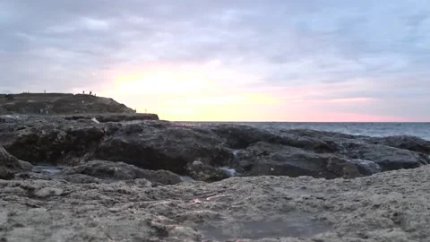 Splashes of waves in Chersonesus Stock Footage 162696590