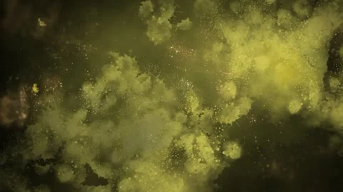 Splashes of yellow and pink ink with gold particles Stock Footage 280213255