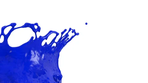 Splashing blue paint in slow motion, alpha included (FULL HD) Stock-Footage 37486844