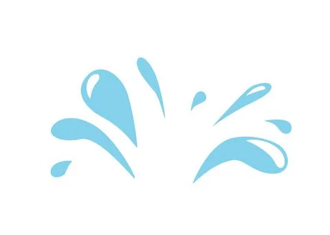 Splashing blue water drops vector background in simple flat style isolated on Stock Illustration