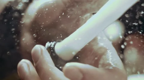 Splashing of the champagne in slow motion Stock Footage 67867672