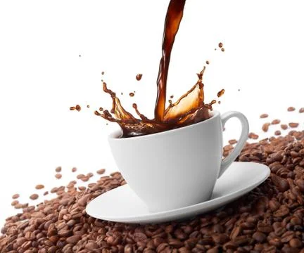 Splashing coffee Stock Photos
