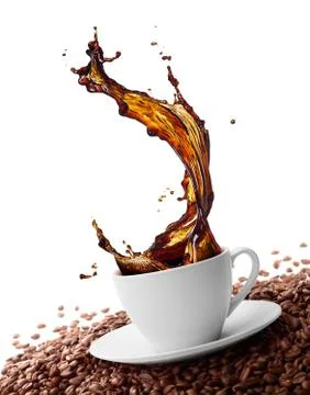 Splashing coffee Stock Photos