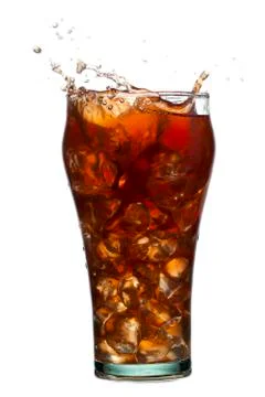Splashing cola drink Stock Photos