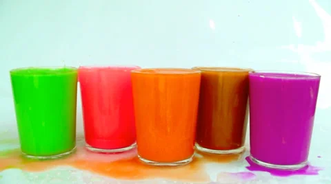 Splashing corlorfull paint Stock Footage 37026739