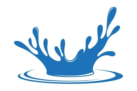 Splashing from a drop of water Stock Illustration
