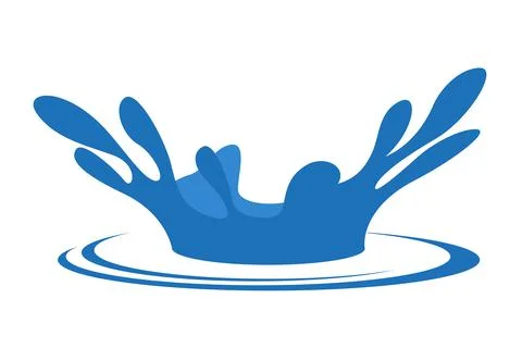 Splashing from a drop of water Stock Illustration