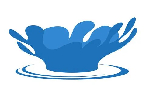 Splashing from a drop of water Stock Illustration