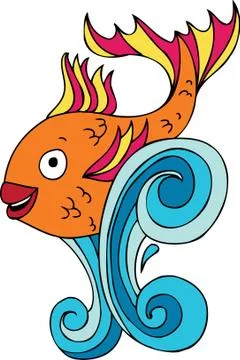 Splashing fish イラスト素材