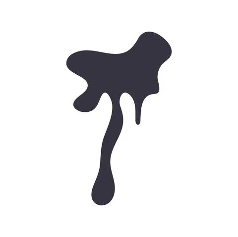 Splashing form drip ink blot monochrome icon Illustrazione stock