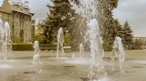Splashing fountain Stock Footage 68328031
