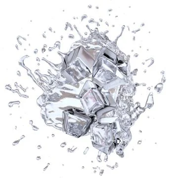 Splashing icecubes Stock Illustration