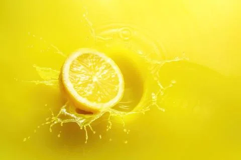 Splashing lemon Stock Photos