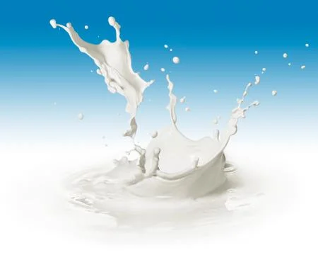 Splashing milk Stock Photos
