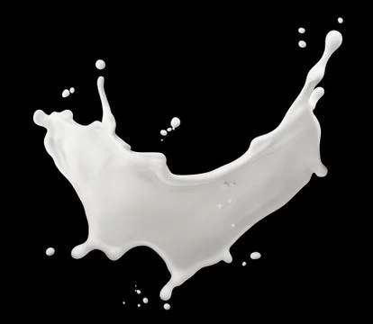 Splashing milk Stock Photos