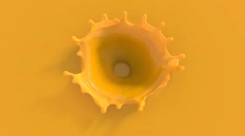 Splashing orange paint in slow motion, alpha channel included Stock Footage 61861975