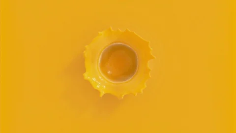 Splashing orange paint in slow motion, alpha channel included (FULL HD, 4K) Stock Footage 109624972
