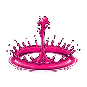 Splashing Pink Liquid Wave in Circular Motion Abstract Digital Wallpaper Ilustração Stock
