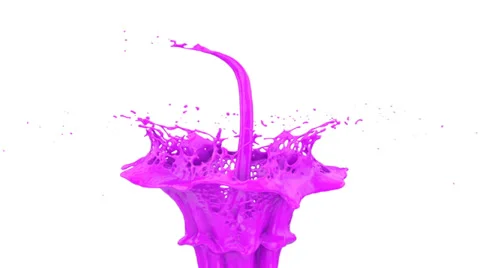 Splashing pink paint in slow motion, isolated on white (FULL HD) Stockbeeldmateriaal 36836722